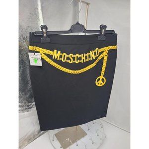 Moschino Chain Printed Knit Skirt